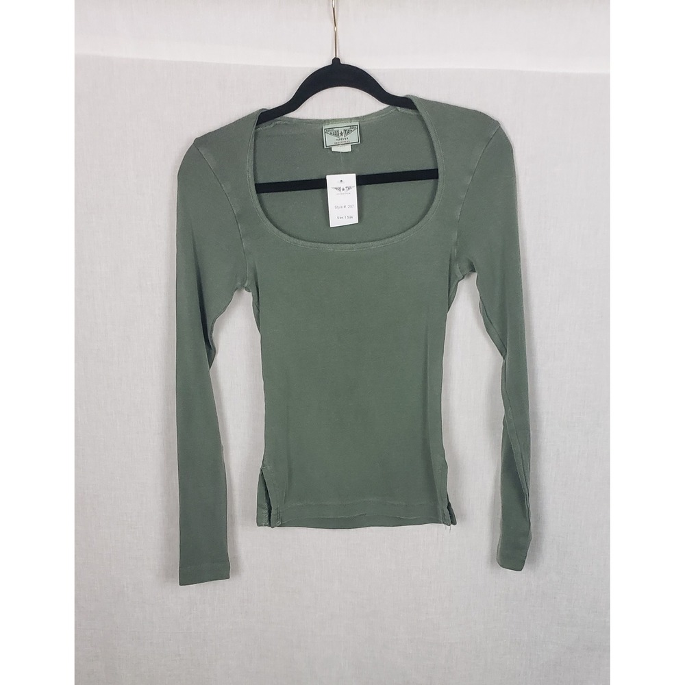 Hard Tail Forever Olive Green Long Sleeve Top‎ OS Casual USA Y2K Earthy Gorpcore